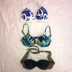 3 Venus Tropical Print Bikini Tops Size C Cup